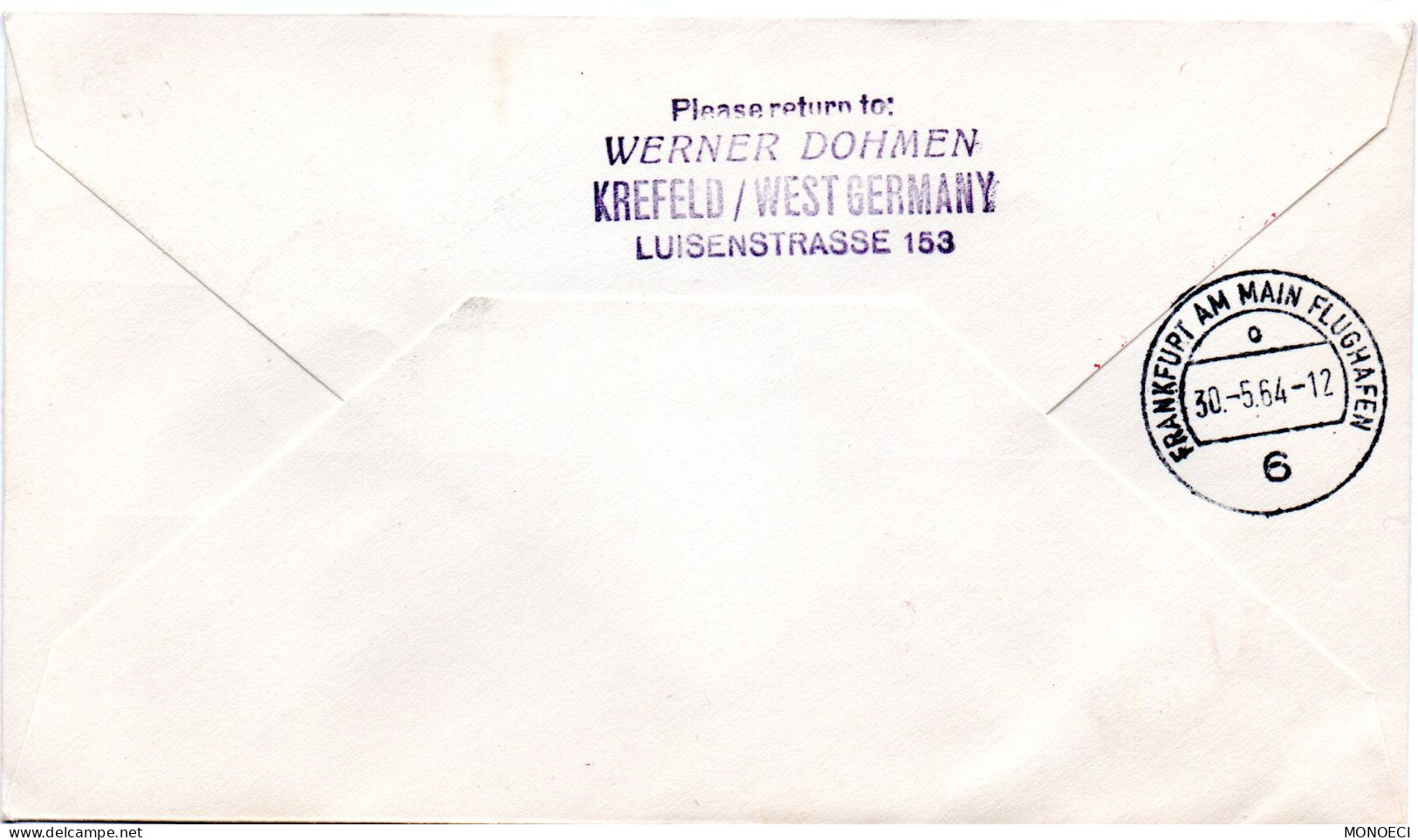 JAPON -- Enveloppe -- Lufthansa Over The POLE 28.5.1964 -- Pour FRANKFURT (Allemagne) - Cartas & Documentos