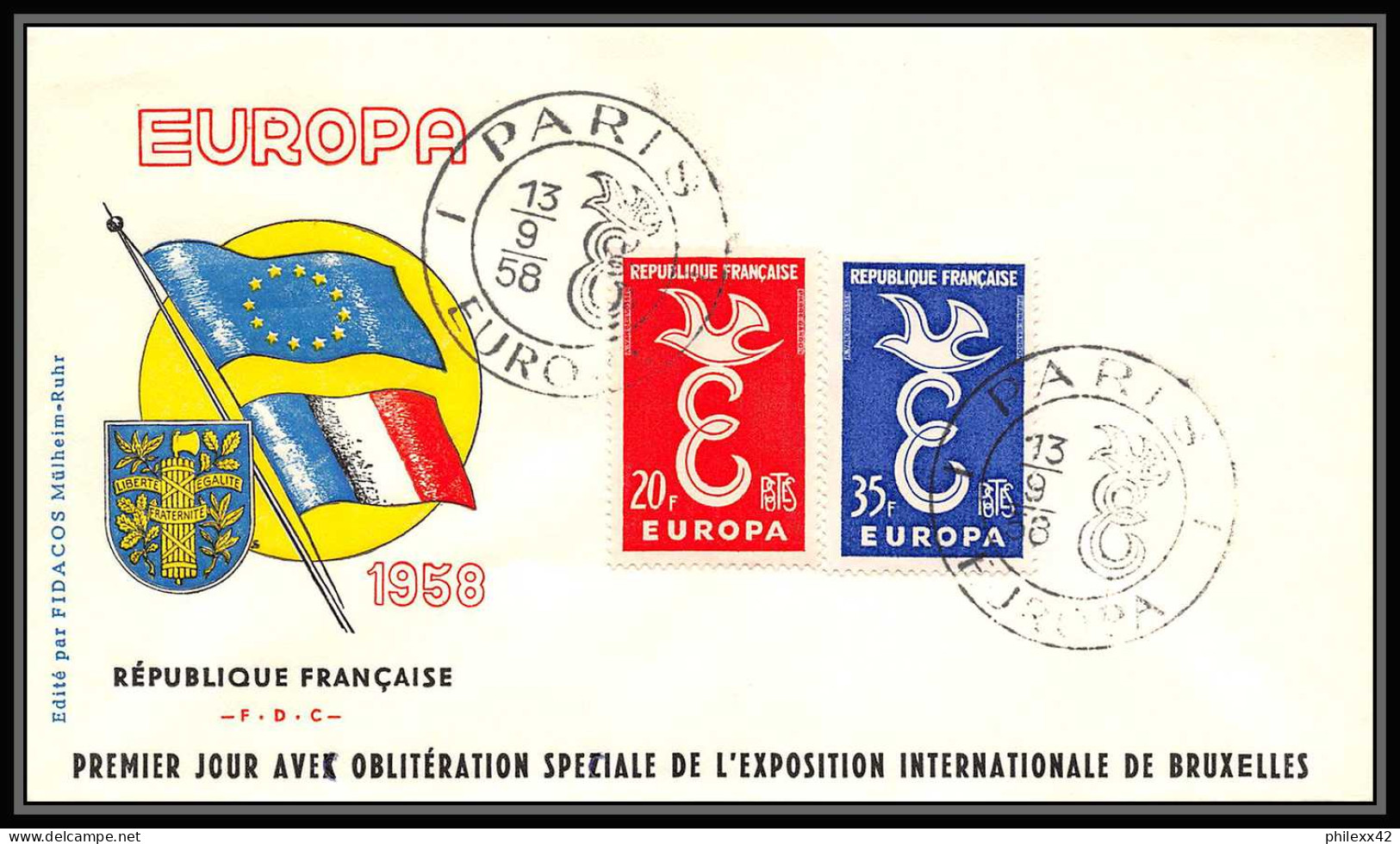 004 FRANCE Lettre (cover briefe) fdc (premier jour) Europe Europa 1956 - 1970 lot de 32 enveloppes différentes 