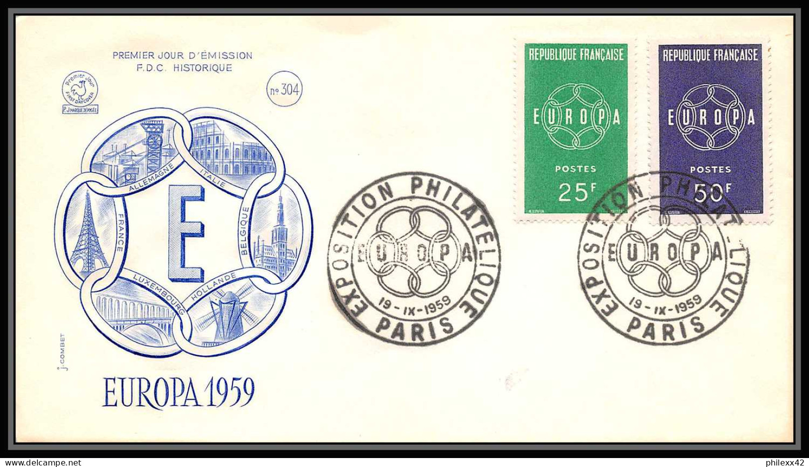 004 FRANCE Lettre (cover briefe) fdc (premier jour) Europe Europa 1956 - 1970 lot de 32 enveloppes différentes 