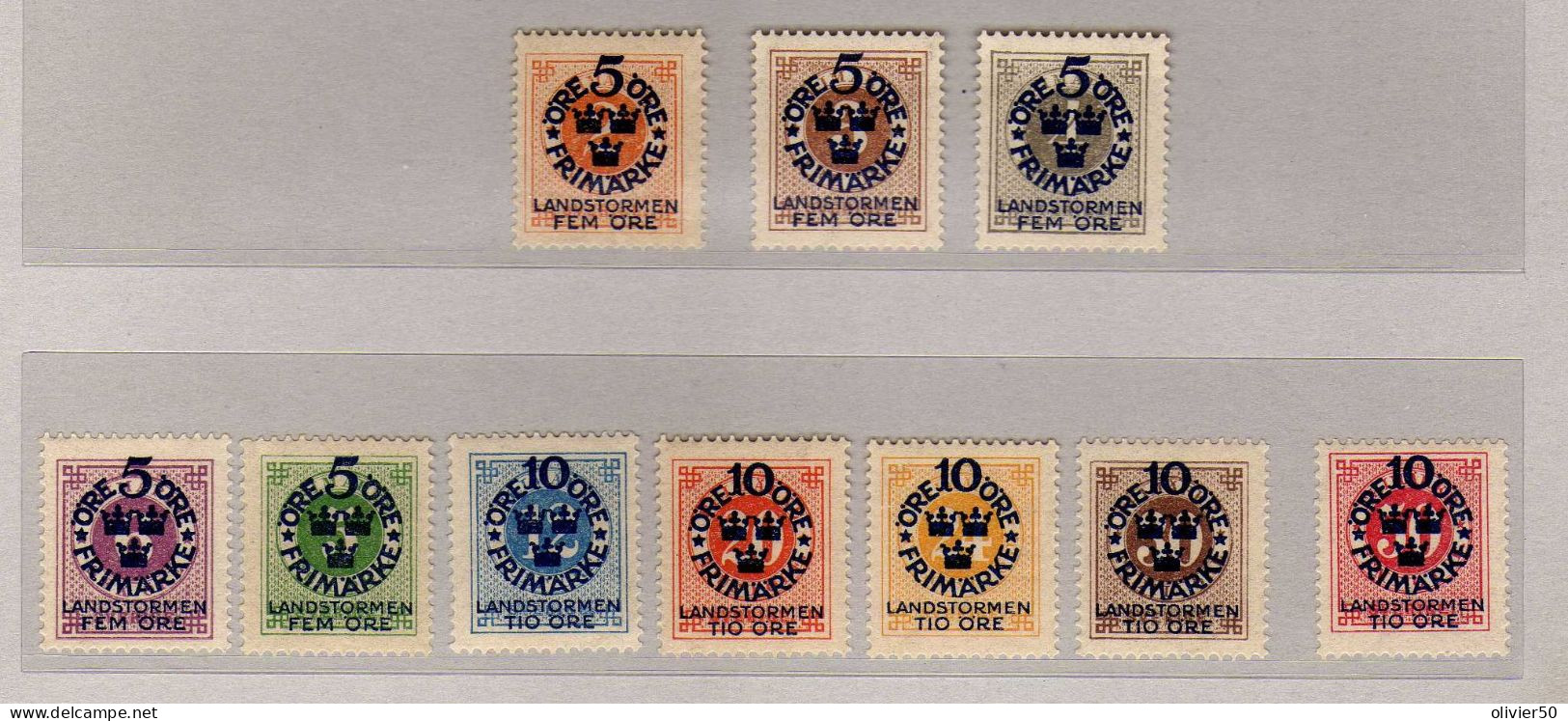 Suede - (1916) -   Timbres Surcharges Landstorm - Neufs** - MNH - Unused Stamps