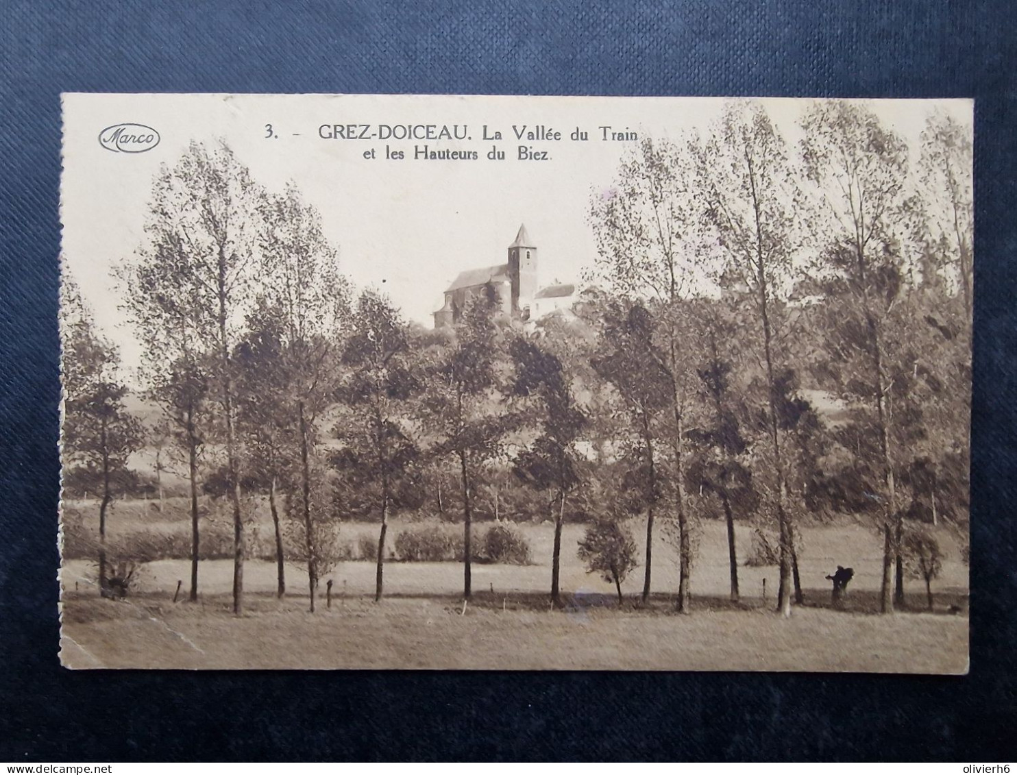 CP BELGIQUE (V1917) GREZ DOICEAU (2 Vues) La Vallée Du Train Et Les Hauteurs Du Biez 1923 - Graven