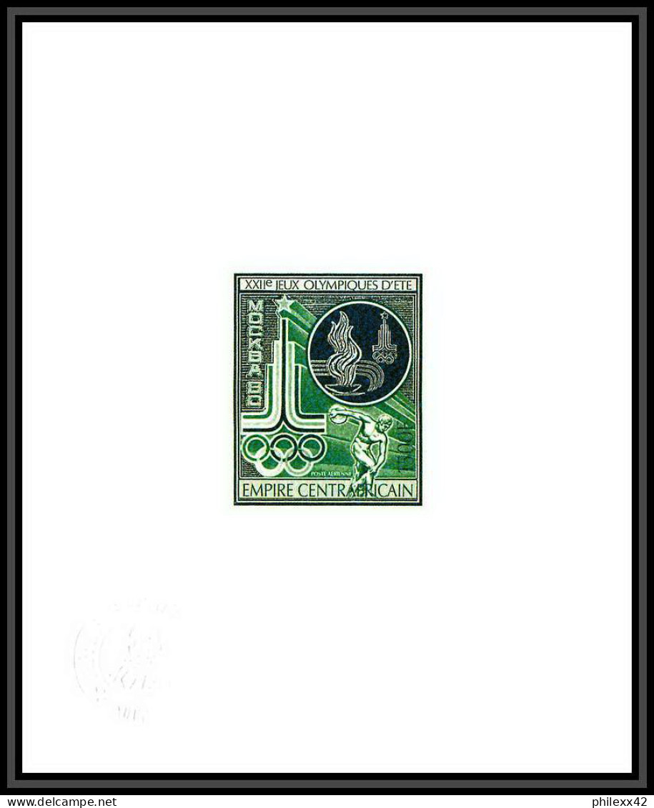 96004 622 Moscou Jeux Olympiques Olympic Games 1980 Centrafricaine Epreuve D'artiste Artist Proof Green - Summer 1980: Moscow