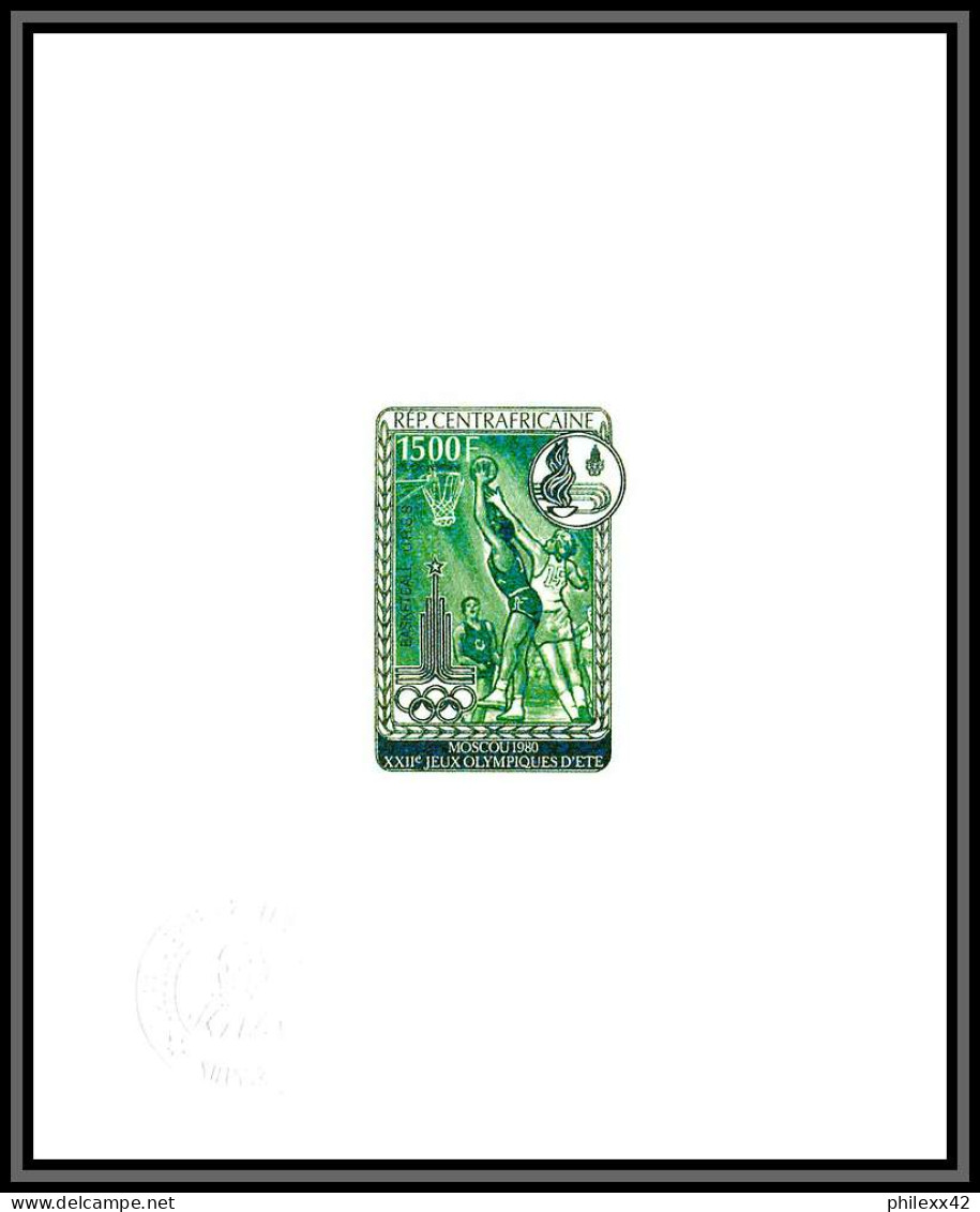 96159 N°89 Basket Moscou 1980 Jeux Olympiques Olympic Games Centrafricaine Epreuve Artist Proof Green - Summer 1980: Moscow