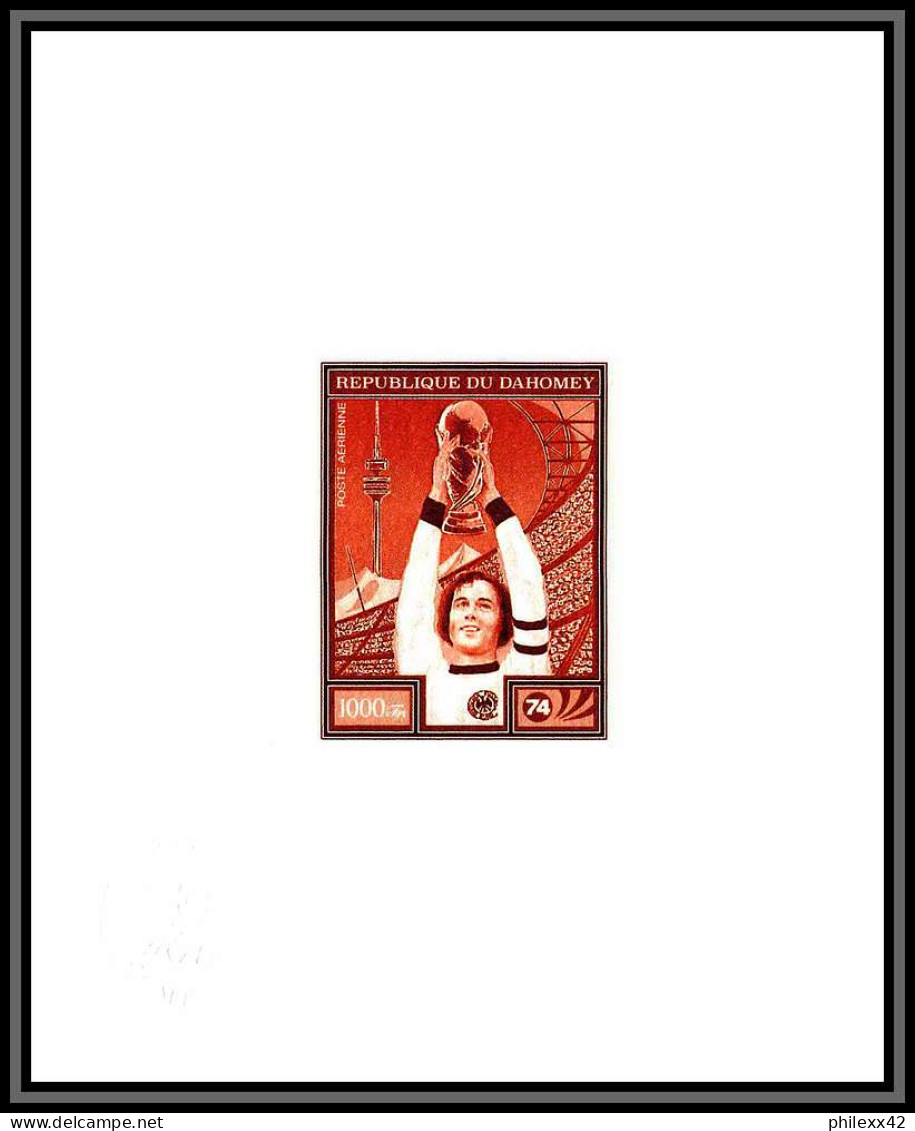 95649 N°55 Beckenbauer Football Soccer World Cup Munich 1974 Dahomey Epreuve D'artiste Artist Proof Brown - 1974 – Germania Ovest