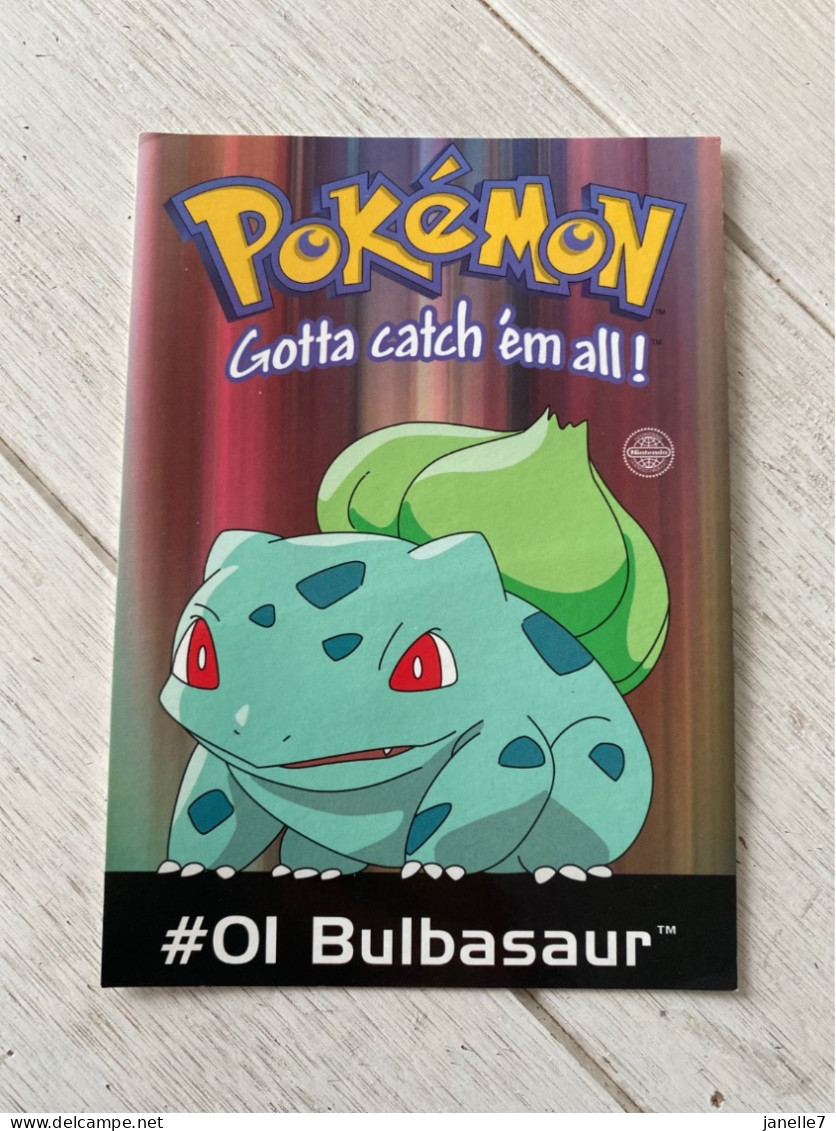 1 Carte Postale Pokémon #01 Bulbasaur (anglais) - Carte Da Gioco