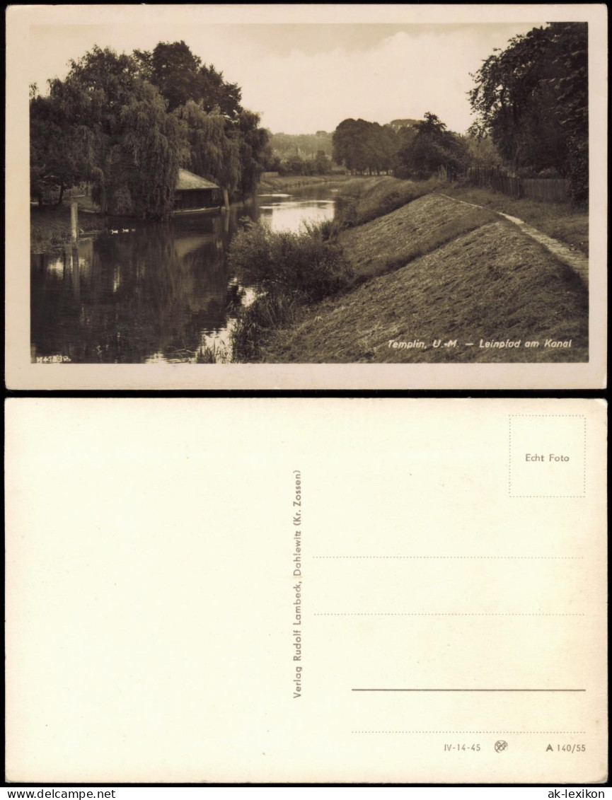 Ansichtskarte Templin Leinpfad Am Kanal 1955 - Templin