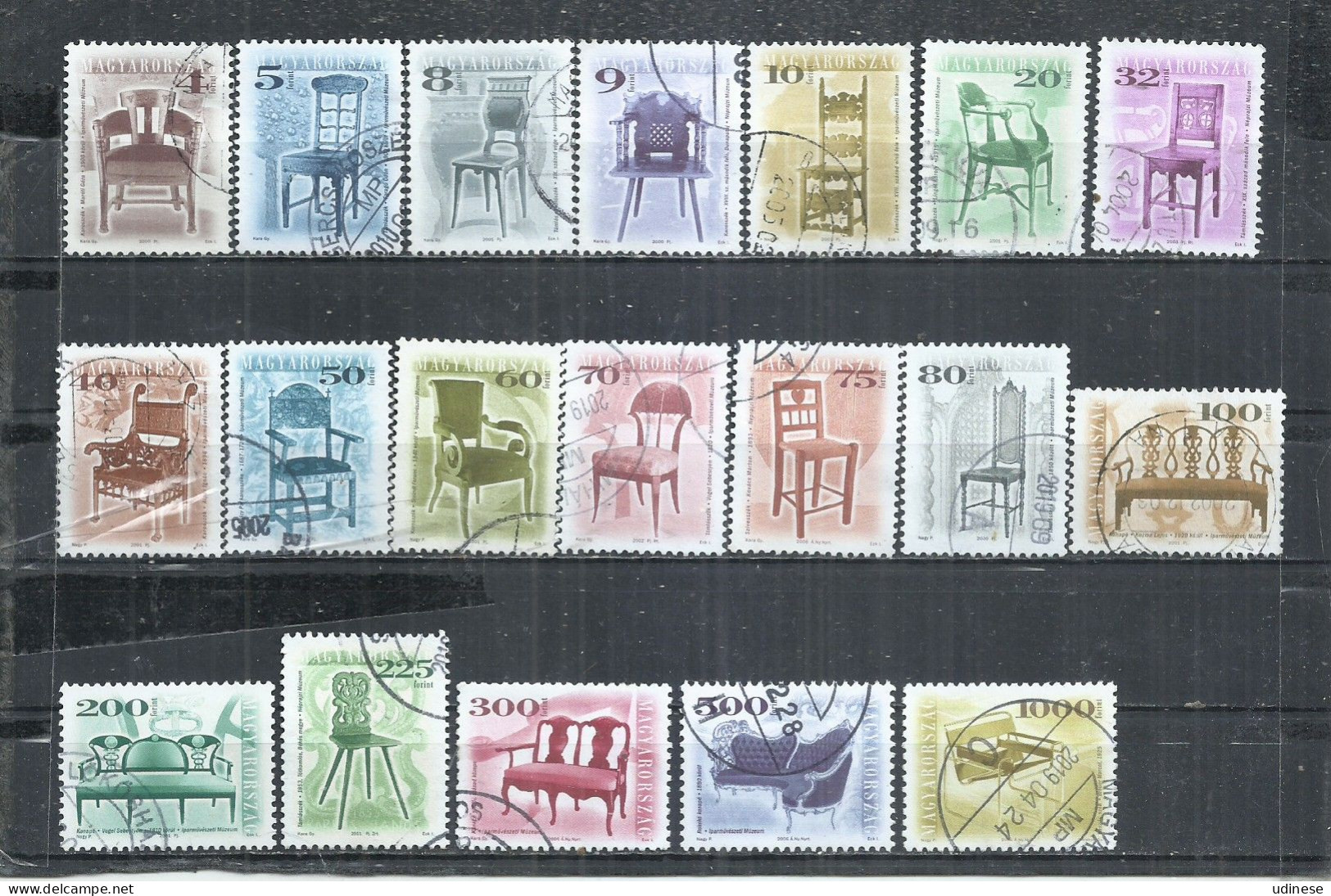 HUNGARY 1999-2006 - ANTIQUE FURNITURE - LOT OF 19 DIFFERENT - POSTALLY USED OBLITERE GESTEMPELT USADO - Gebruikt