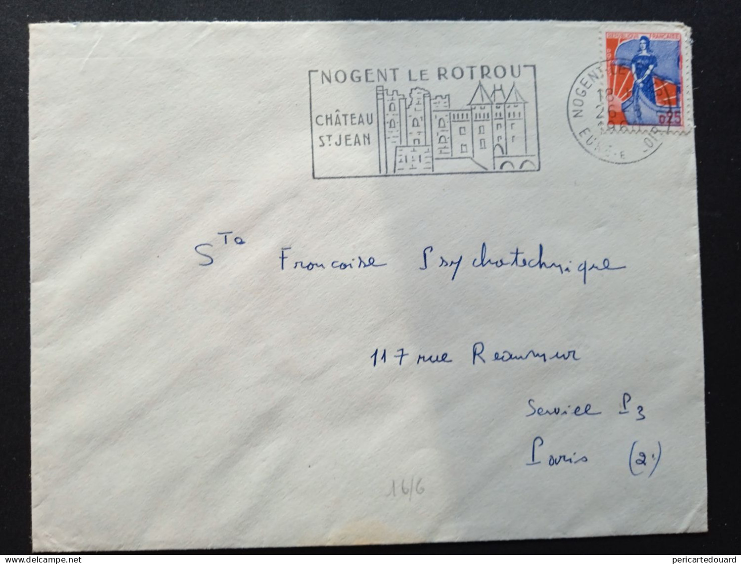 Marianne à La Nef 1234 Sur Lettre, Nogent Le Rotrou, Eure Et Loire Le 26/08/1960 - 1959-1960 Maríanne à La Nef