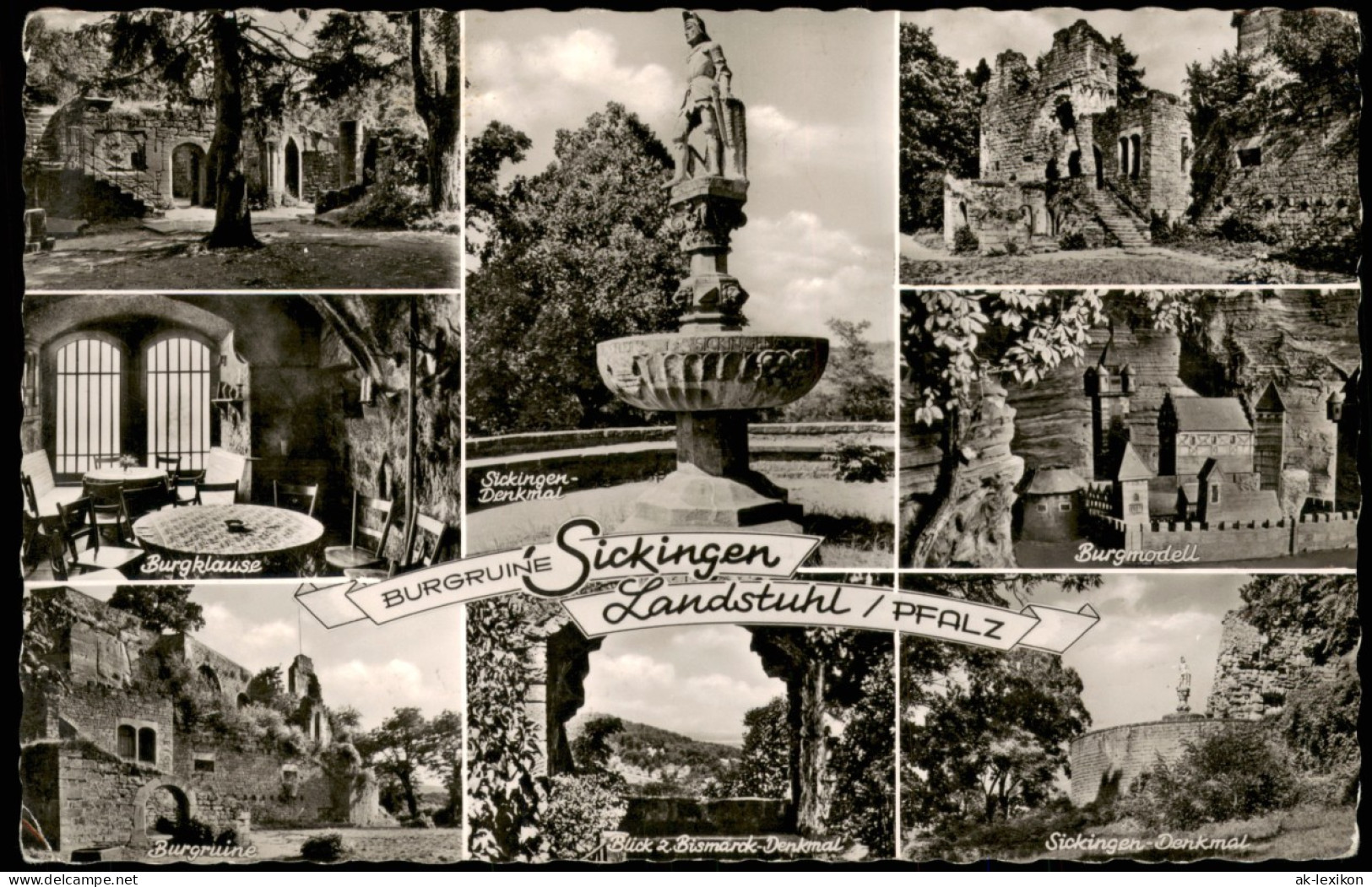 Landstuhl Burgruine Sickingen (bei Landstuhl) Pfalz Mehrbildkarte 1956 - Landstuhl