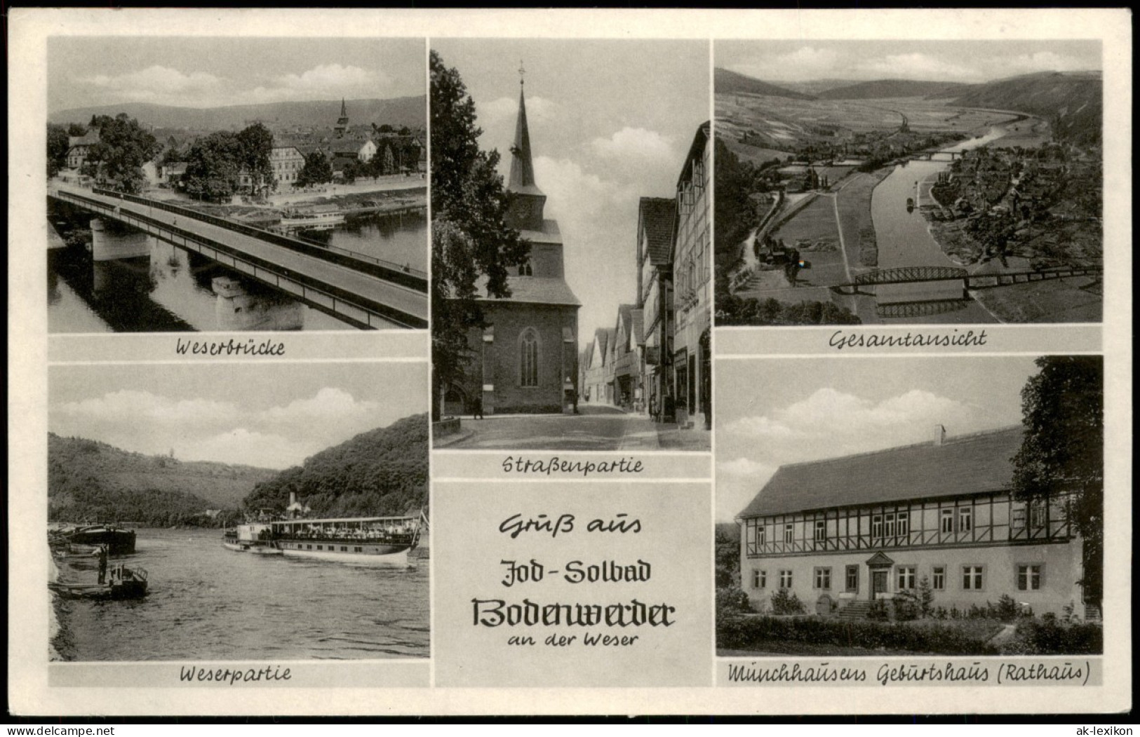 Ansichtskarte Bodenwerder Mehrbildkarte Mit 5 Ortsansichten 1955 - Bodenwerder