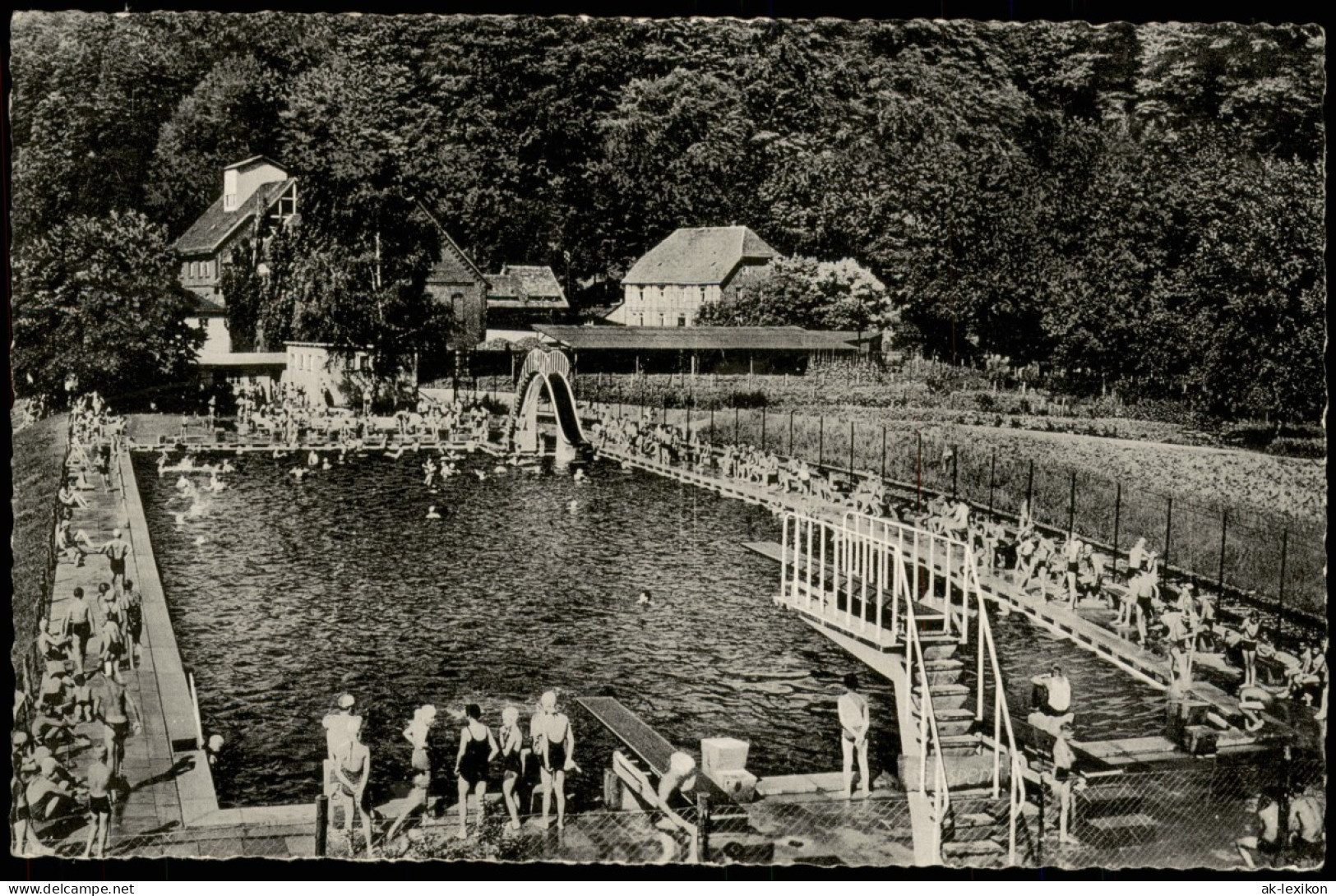 Ansichtskarte Bodenwerder Freibad Schwimmbad 1955 - Bodenwerder