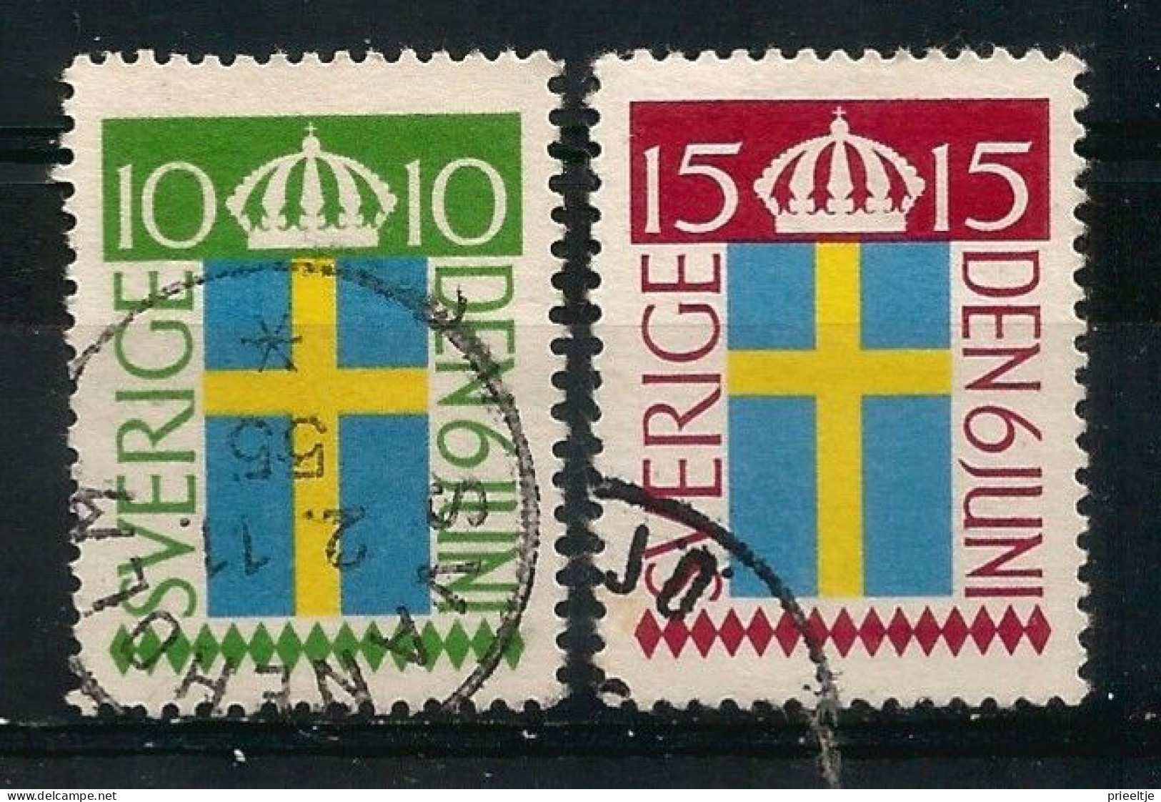 Sweden 1955 Flag 50th Anniv. Y.T. 397/398 (0) - Oblitérés