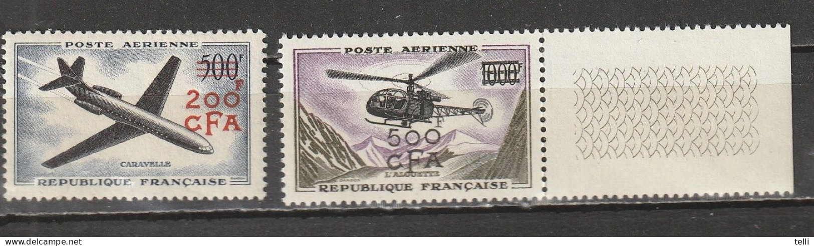 Réunion Scott C46-C47 Yvert PA56-PA57 (2) ** Cote - $ 1957 - Poste Aérienne