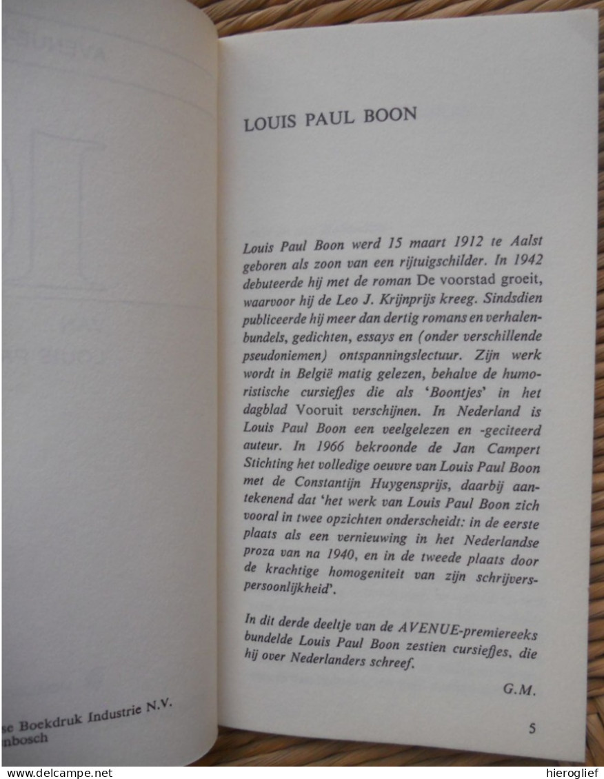 16 Van Louis Paul Boon - Zestien Schetsen Van Nederland - 1968 Aalst Erembodegem Vlaams Schrijver Avenue-reeks 3 - Literature