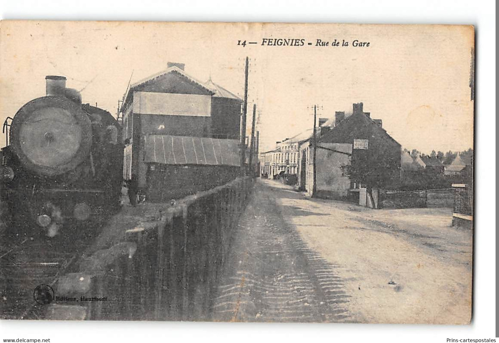 CPA 59 Feignies Rue De La Gare Et Le Train - Feignies