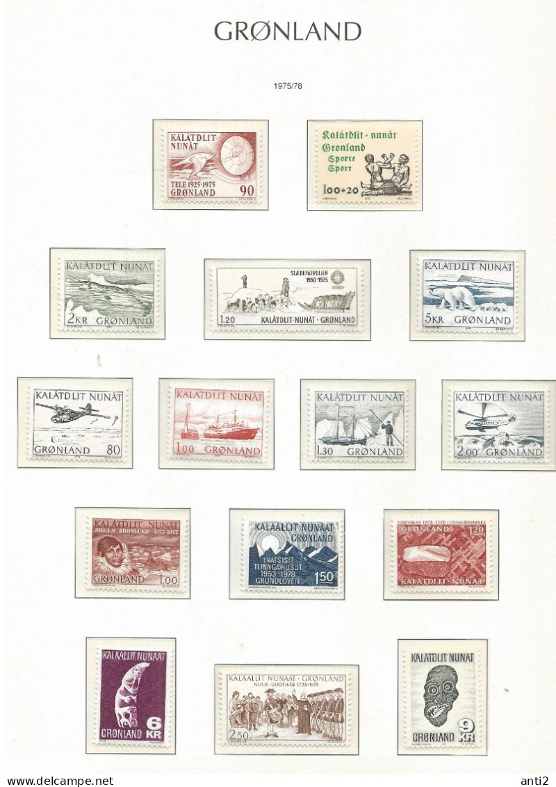 Greenland  1975-1978 15 Different Stamps,  Jubilees, Art, Animals,   MNH(**) - Collections, Lots & Series