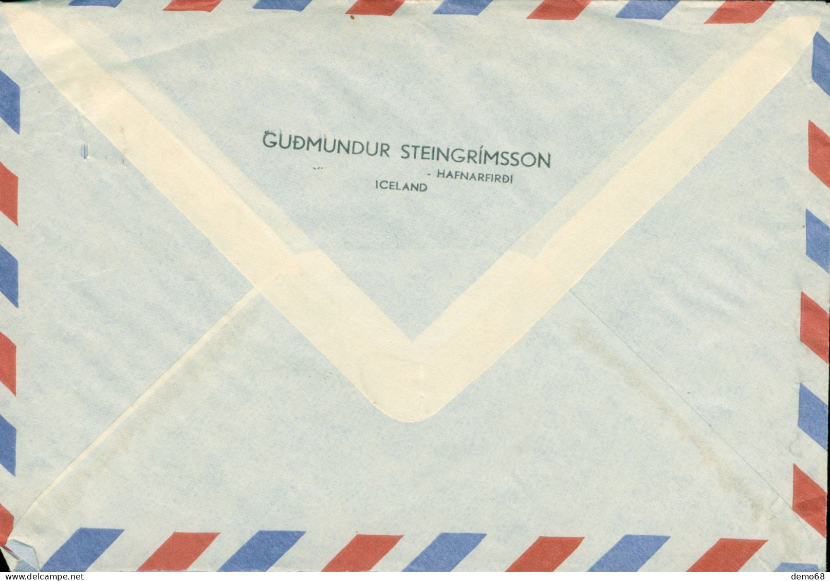 Islande Island  1959 Timbre Sur Enveloppe Poste Aérienne Flugpostur Air Mail  Bon état - Airmail