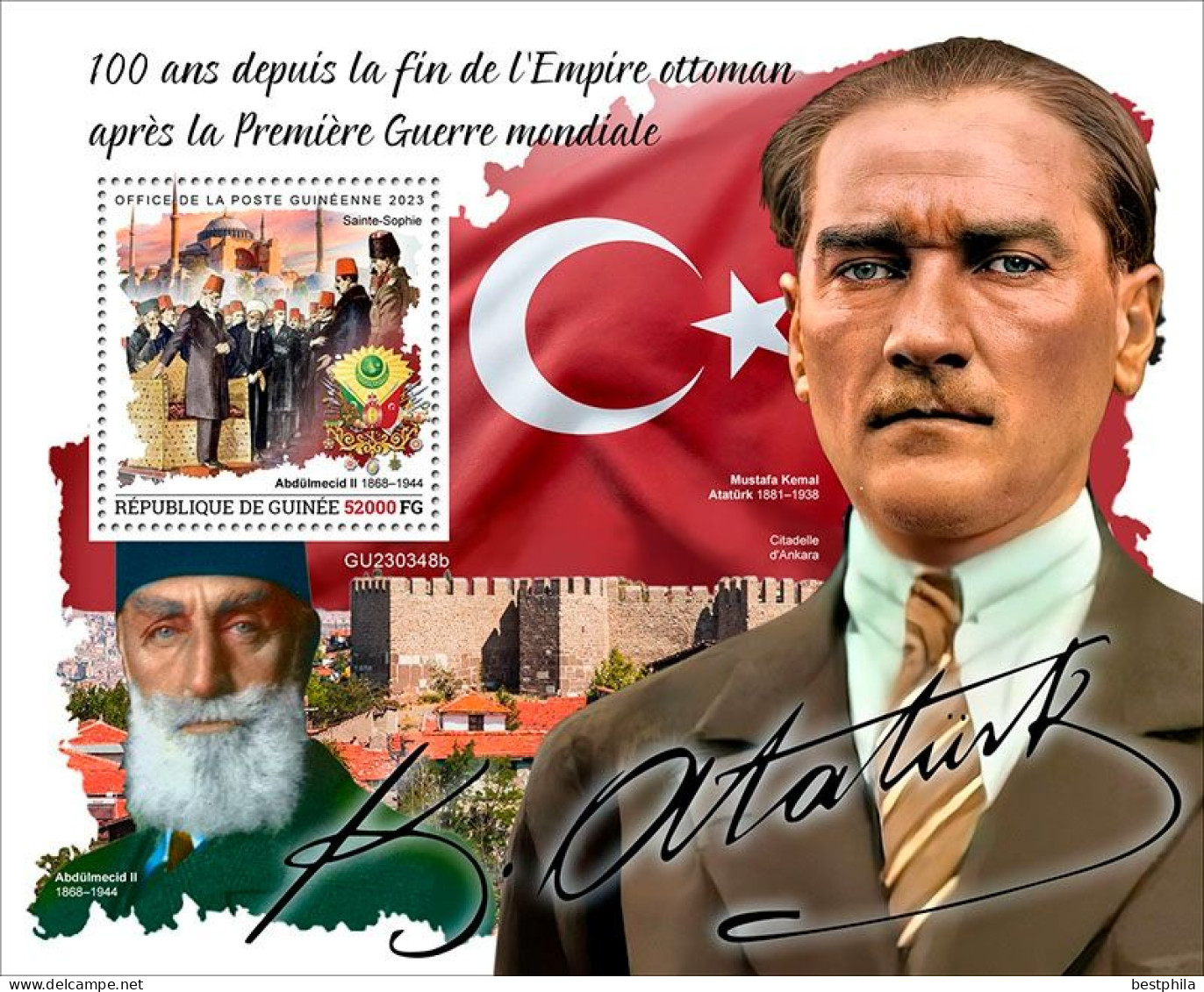 2023 - Guinea - 100 Since End Of The Ottoman Empire. Mustafa Kemal Ataturk - 1.Mini S/Sheet - A ** MNH - Nuevos