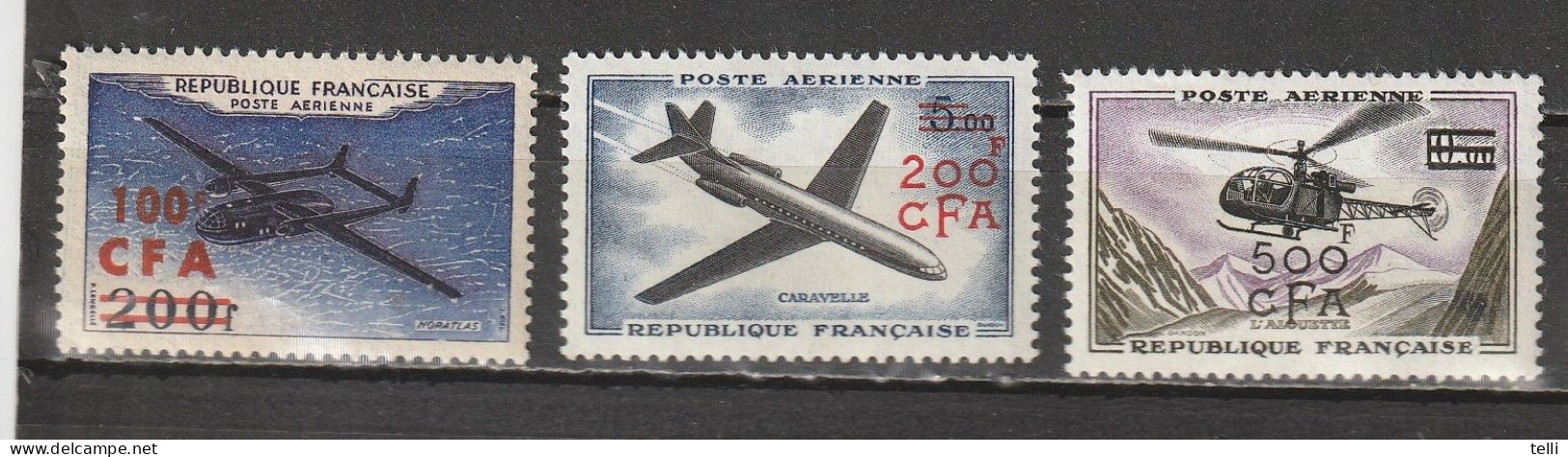 Réunion Scott C49-C50l Yvert PA58-PA60 (3) ** Cote - $ 1962 - Airmail