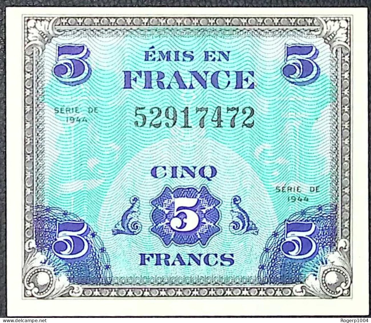 FRANCE * Billets Du Trésor * 5 Francs Drapeau * 1944 * Sans Série * Etat/Grade NEUF/UNC - 1944 Drapeau/Francia