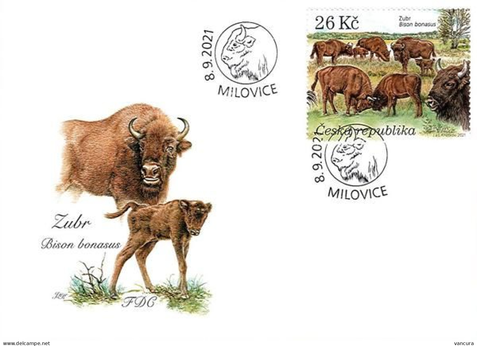 FDC 1127 Czech Republic Milovice 2021 Wisent European Bison - Cows