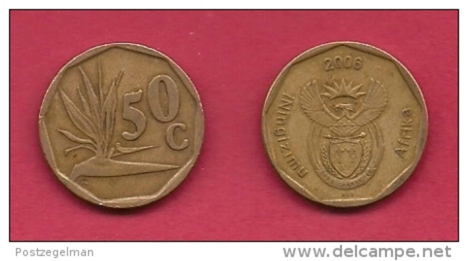 SOUTH AFRICA, 2006, 2 Off Nicely Used Coins 50 Cent, Scan C2083 - South Africa