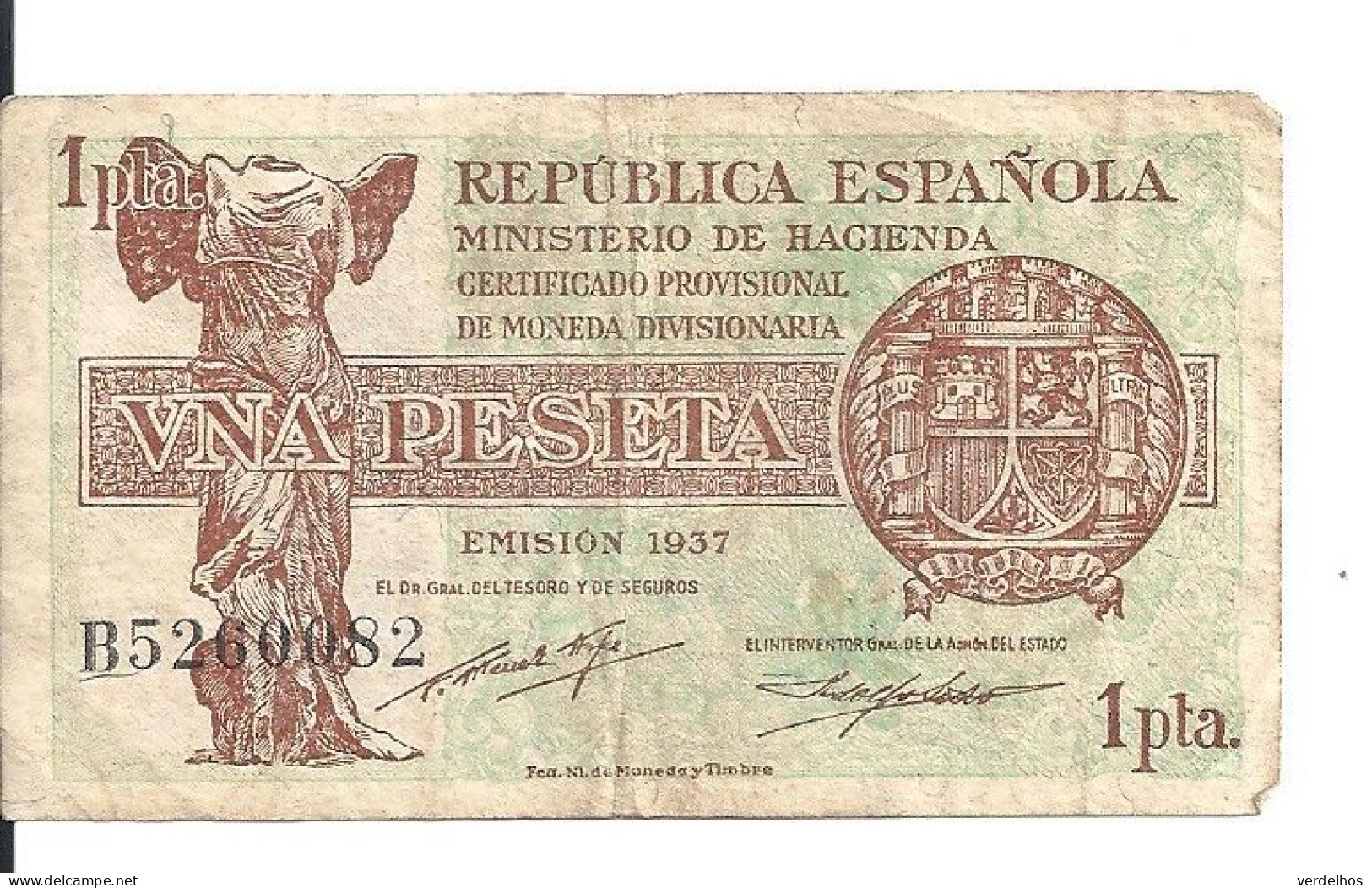 ESPAGNE 1 PESETA 1937 VF P 94 - 1-2 Pesetas