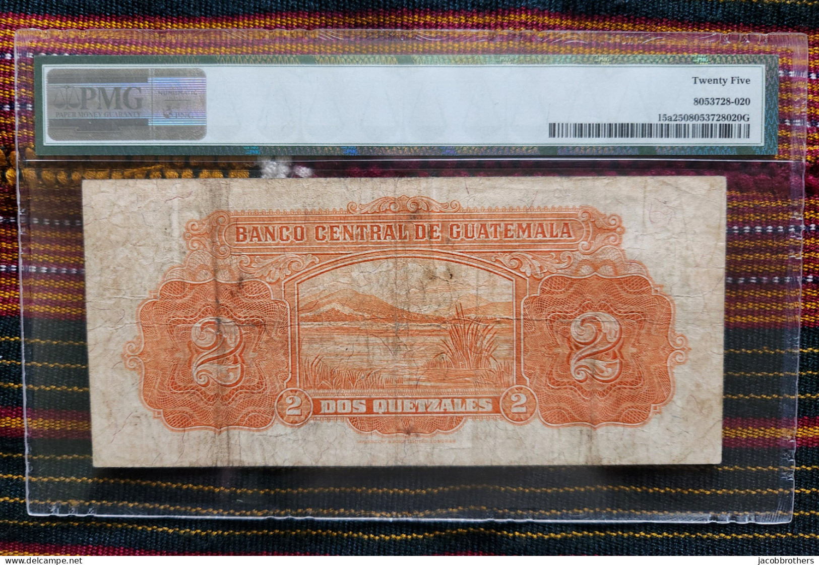 RARE GUATEMALA 2 Quetzal Banknote 1942 Pick 15a PMG Certified - Guatemala