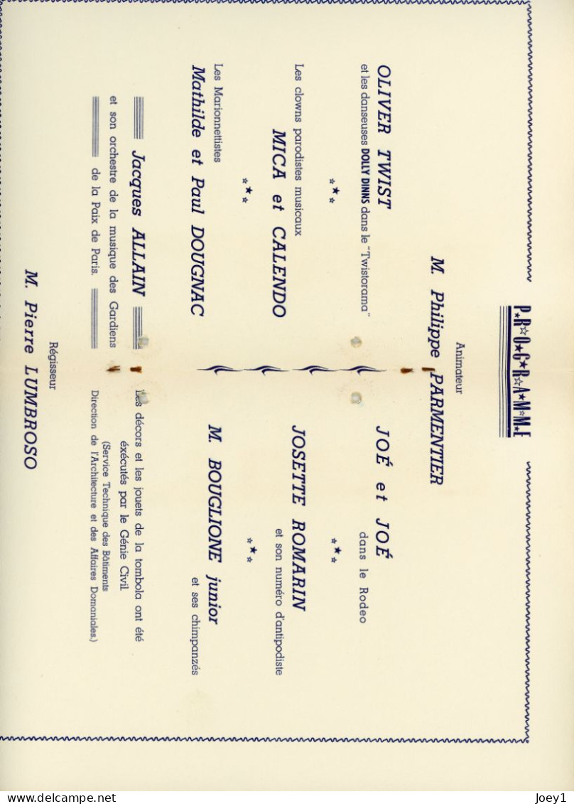 1 Ensemble de Programme del' Arbre de Noel del'Hotel de ville de Paris de 1947 à 1968