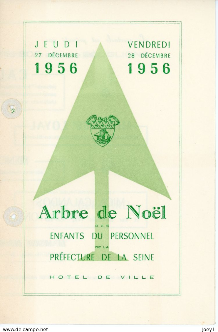 1 Ensemble de Programme del' Arbre de Noel del'Hotel de ville de Paris de 1947 à 1968