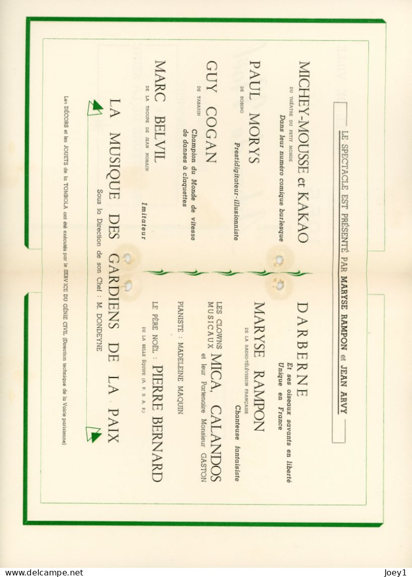 1 Ensemble de Programme del' Arbre de Noel del'Hotel de ville de Paris de 1947 à 1968