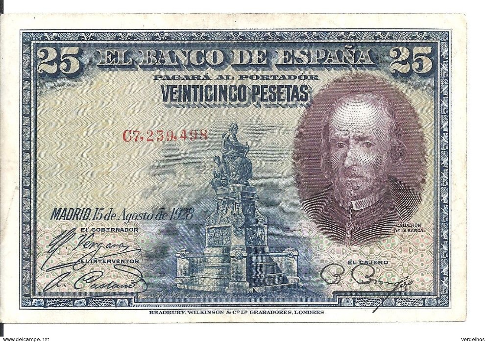 ESPAGNE 25 PESETAS 1928 VF+ P 74 - 1-2 Pesetas