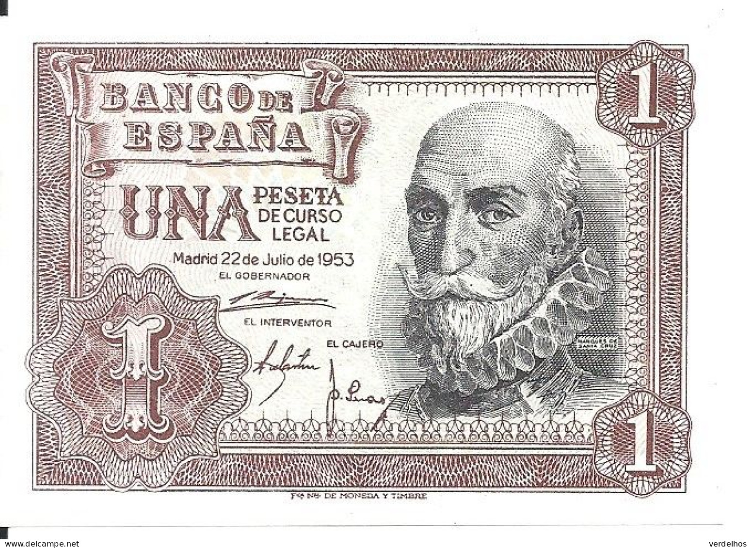 ESPAGNE 1 PESETA 1953 UNC P 144 - 1-2 Pesetas