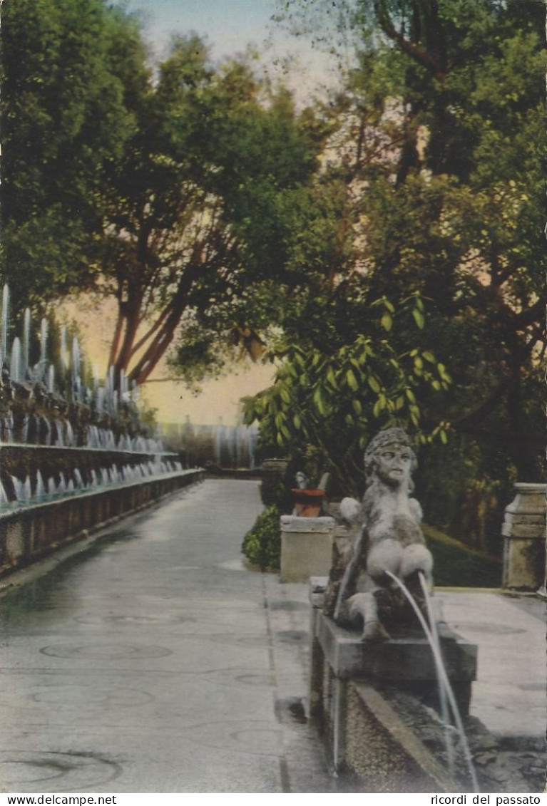 Cartolina Tivoli ( Roma ) - Villa D'este  - Sfinge E Viale Delle Cento Fontane - Tivoli
