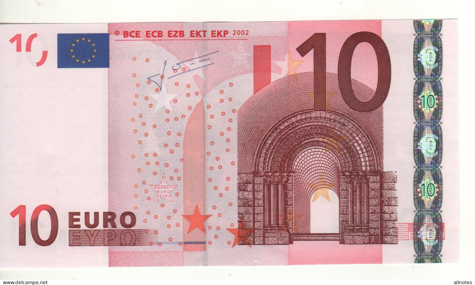10 EURO  "T" Irlanda    Firma Trichet    K 006 D1   /  FDS - UNC - 10 Euro