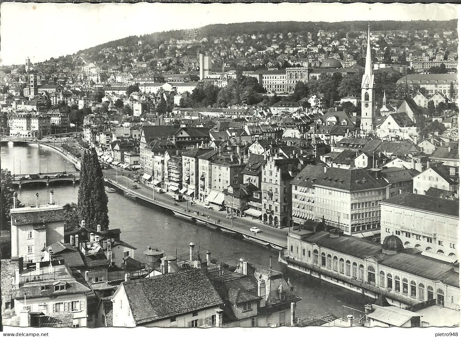 Zurich (Zurich, Svizzera) Limmatquai, Vue Aerienne, Aerial View, Luftansicht, Veduta Aerea - Zürich