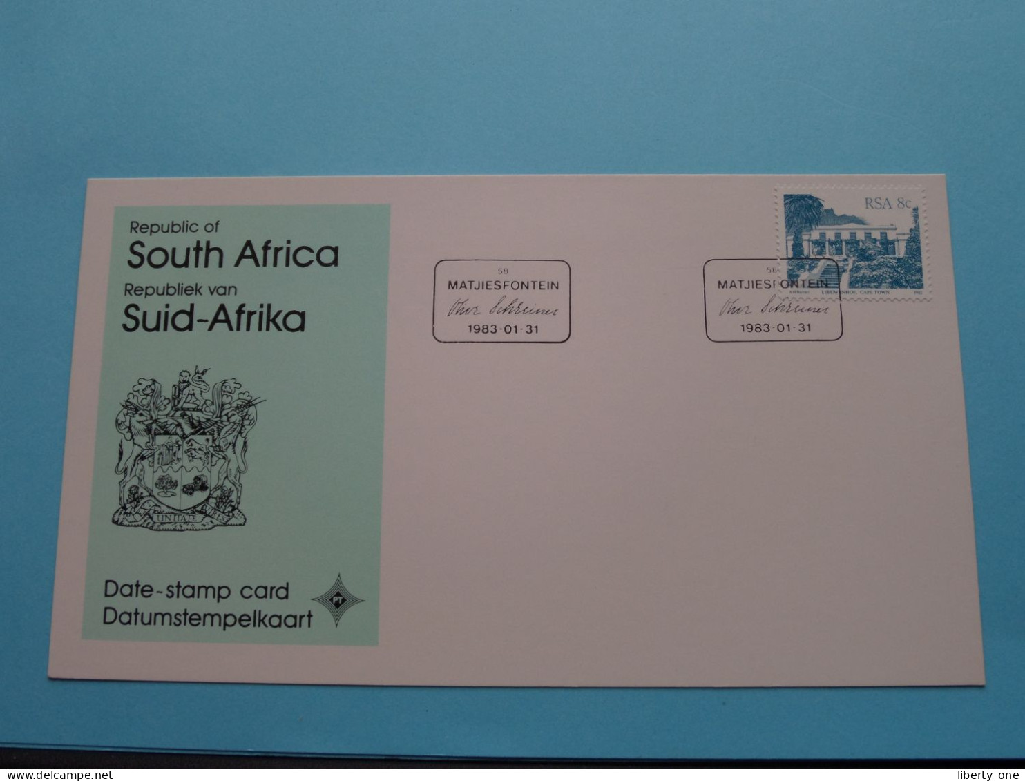 RSA Republic Of SOUTH AFRICA / SUID-AFRIKA 1983 Matjiesfontein ( Date-stamp Card > Voir / See SCAN ) Blanco Rug ! - Sonstige & Ohne Zuordnung