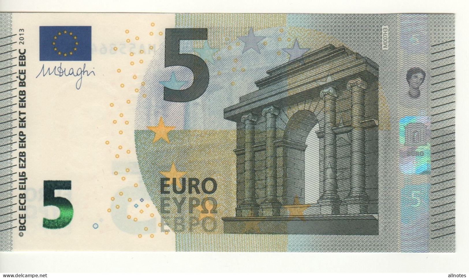 5 EURO  "Portugal"    DRAGHI    M 007 H3     MA5586407651  /  FDS - UNC - 5 Euro