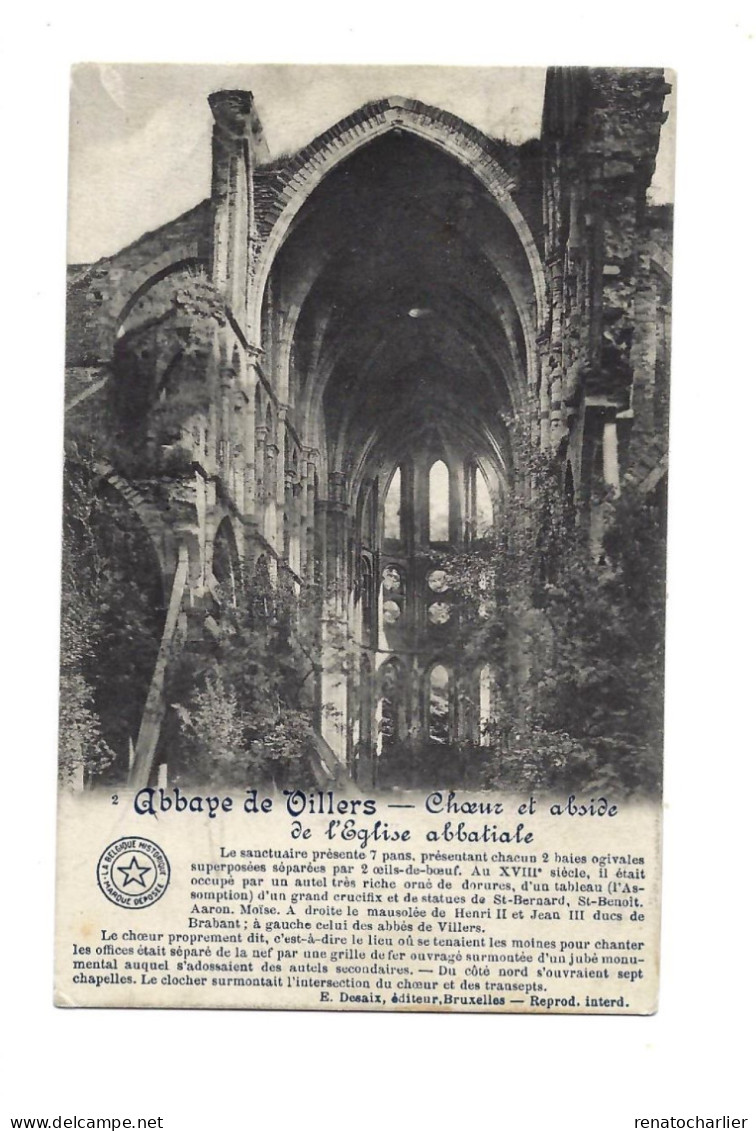 Abbaye De Villers.Choeur Et Abside De L'église Abbatiale.Expédié à Antwerpen. - Villers-la-Ville