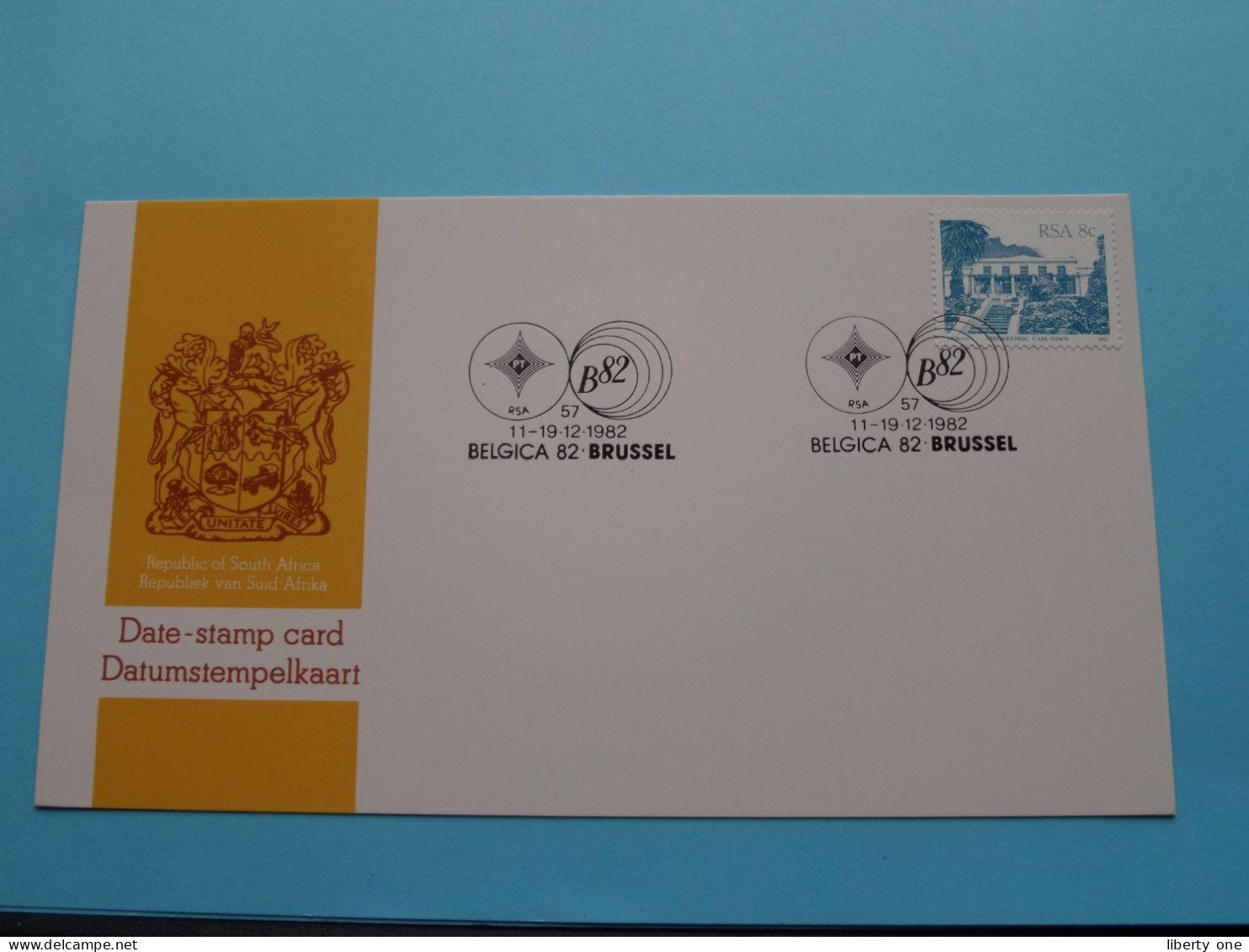 RSA Republic Of SOUTH AFRICA / SUID-AFRIKA 1982 Belgica Brussel ( Date-stamp Card > Voir / See SCAN ) Blanco Rug ! - Other & Unclassified