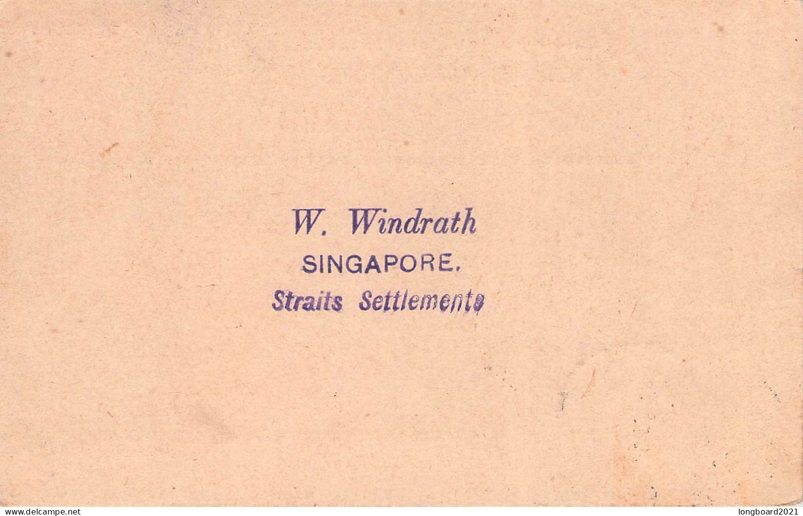 STRAITS SETTLEMENT - POSTCARD 1895 SINGAPORE - DRESDEN/DE / 5144 - Straits Settlements