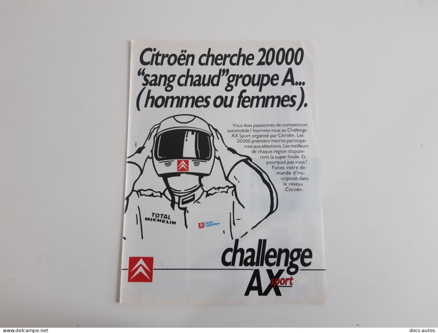 Challenge Citroen AX  Sport - Publicité De Presse Automobile - Otros & Sin Clasificación
