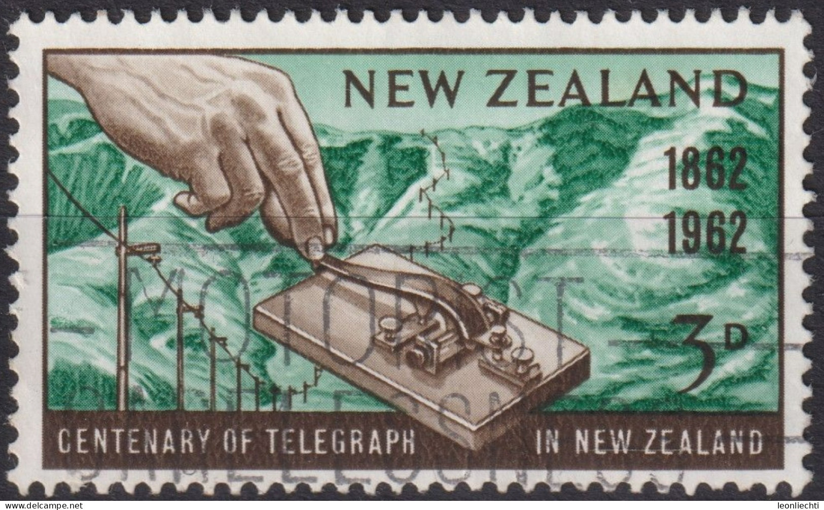 1962 Neuseeland ° Mi:NZ 420, Sn:NZ 356, Yt:NZ 409, Morse Key, Telegraph Centenary - Gebraucht