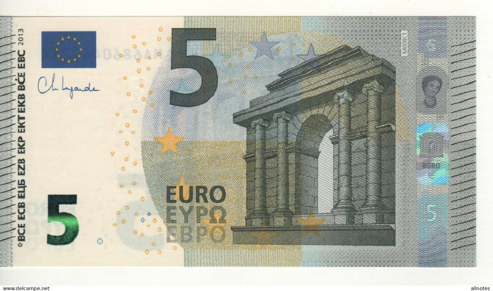 5 EURO  "Portugal"    Ch.Lagarde    M 008 C1     MA6860449262  /  FDS - UNC - 5 Euro