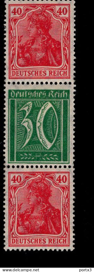 Deutsches Reich S 30 Germania / Ziffern MLH Falz * Mint - Booklets & Se-tenant