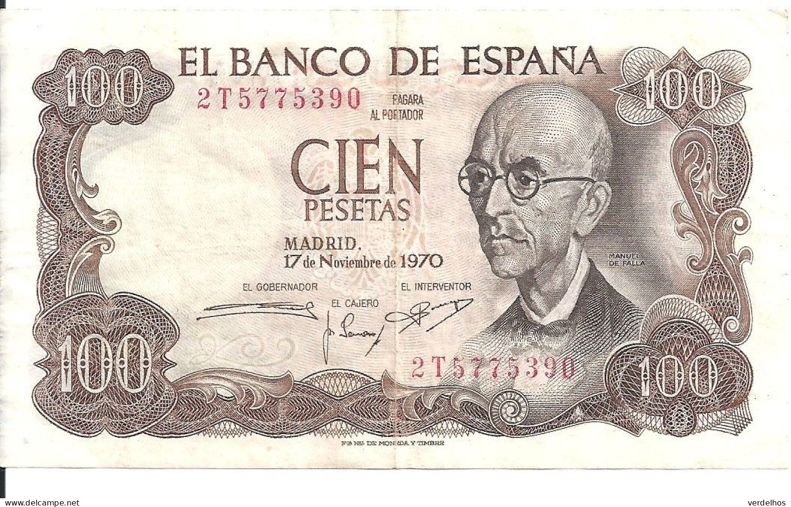 ESPAGNE 100 PESETAS 1970 VF+ P 152 - 100 Peseten