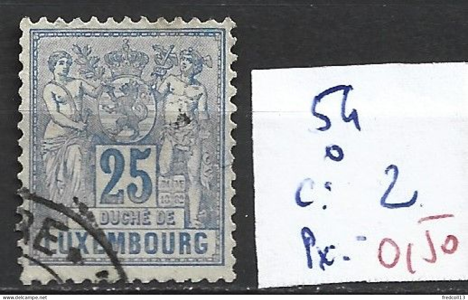 LUXEMBOURG 54 Oblitéré Côte 2 € ( 1 Clair ) - 1882 Allégorie