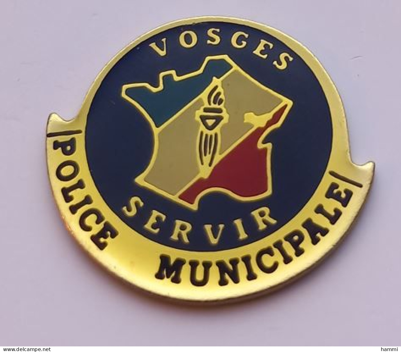 P148 Pin's Police Municipale Épinal Vosges SERVIR CARTE DE FRANCE Achat Immédiat - Police