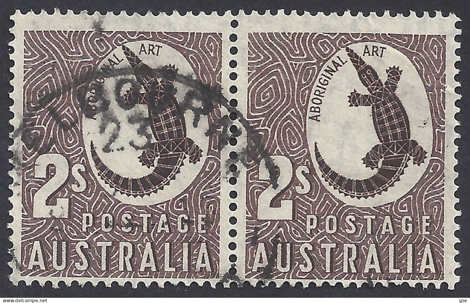 AUSTRALIA 1948 - Yvert 160° (x2) - Coccodrillo | - Oblitérés