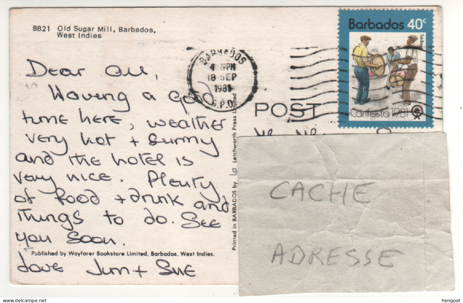 Timbre , Stamp " Carifesta 81 " Sur CP , Carte , Postcard Du 18/09/81 - Barbados (1966-...)